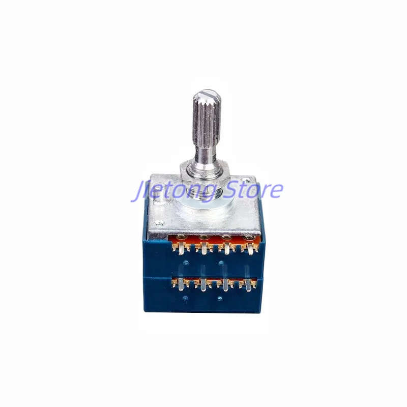 1pc ALPS 27 Type 8Pins Duplex Volume Potentiometer 50KA/100KAx2 With Equal Loudness Tap 25mm Handle Plum Shaft