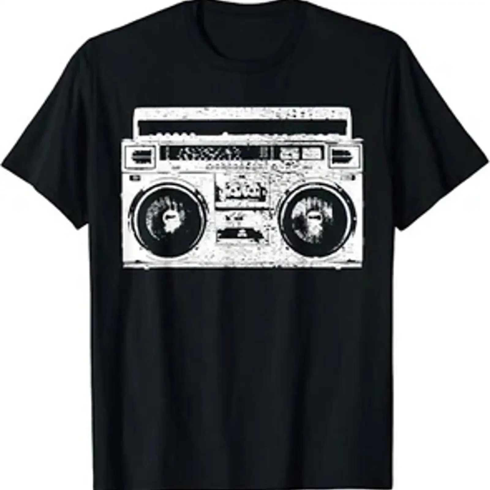 90_s Hip Hop Radio Ghetto Blaster Vintage T Shirt vintage Washed Slightly graphic Unisex Versatile Breathable