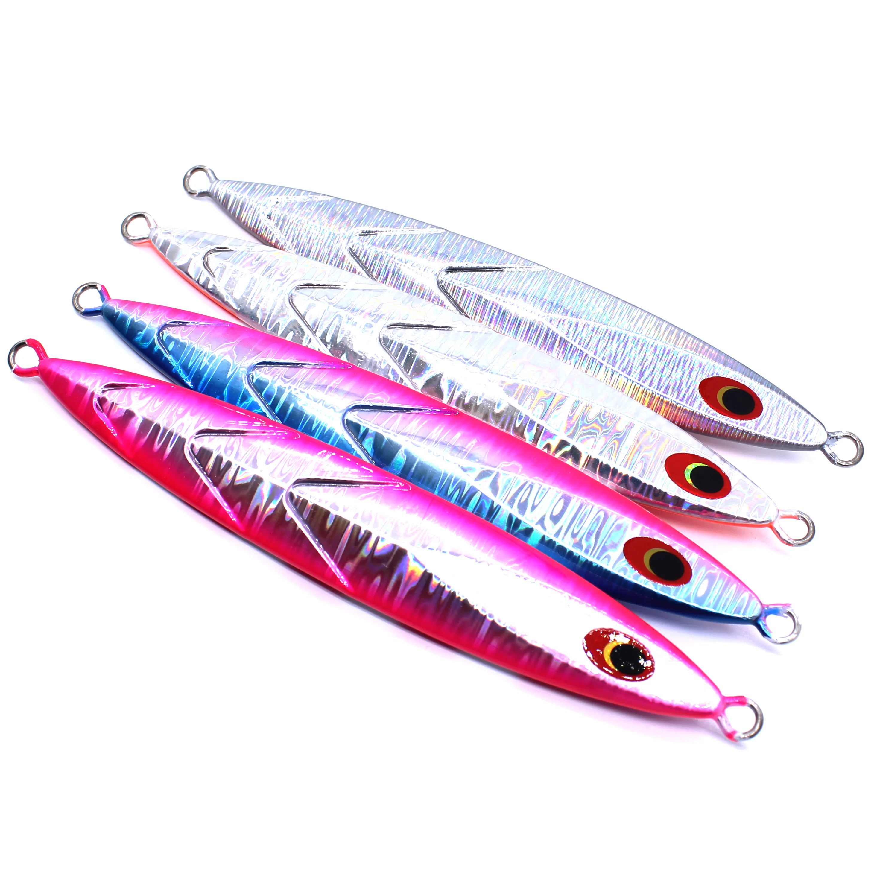 AOCLU Deep Sea Slow Metal Jig 200g 300g Hard Bait Sinking Stick Lure UV Glow Luminous Zebra For Tuna  Grouper Seabass Fishing