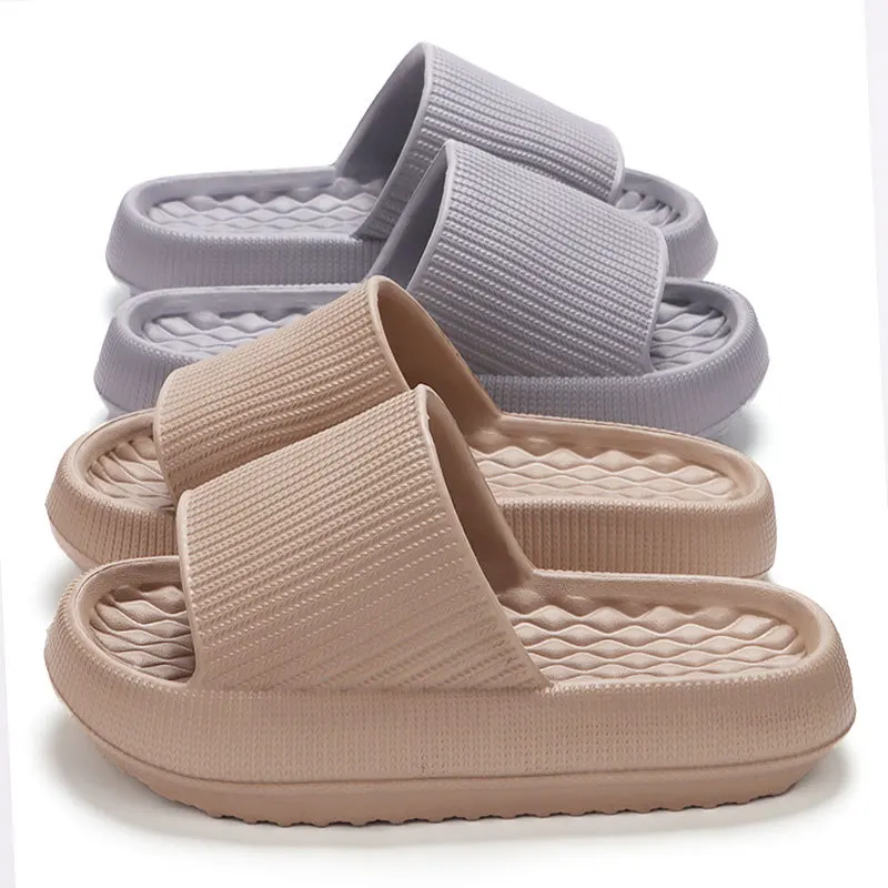 

Summer Beach Flip Flops Women Non Slip Bathroom Home Slippers Women's Thick Platform Cloud Slippers EVA Soft Sole Pillow Slides