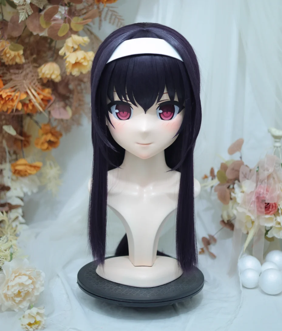 

(NFD36--4)Customize Full Head With Lock Pretty Female/Girl Japanese Animego Character Kig Cosplay Kigurumi Mask Crossdress Doll