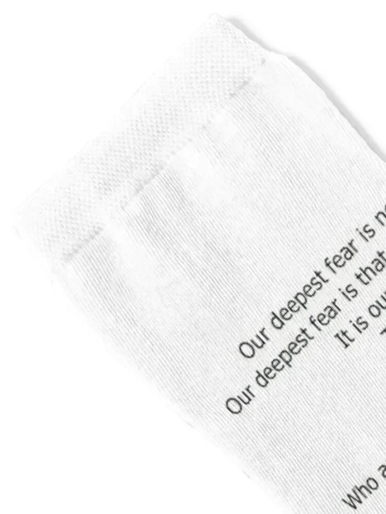 Our Deepest Fear Poem 2 #minimalist #quotes Socks japanese fashion Stockings Socks Men's Women's