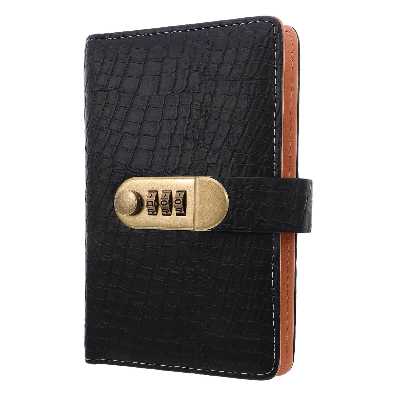 

50 Pages Password Lock Money Saving Binder Crocodile Pu Waterproof Design For Cash Bill Organization Savings Challenge Planner