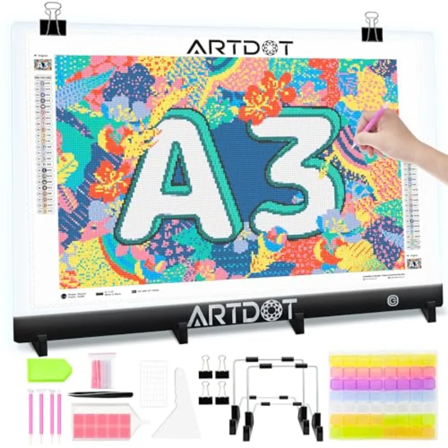 

【Spot goods】A3 LED Light Pad for Diamond Art Kits for Adults USB Powered Light Board Kit Adjustable Brightness with Diamond Pai