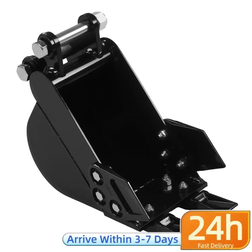 

200mm Steel Trench Digger Bucket with Metal Teeth Compact Excavator Attachments Wear Resist Pipeline Excavation & River Dredging