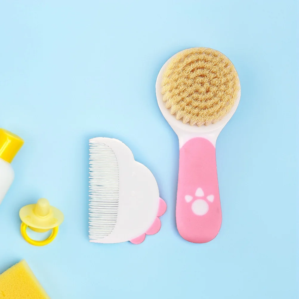 

2 комплекта, детская расческа с мягкой щетиной, набор для ухода за волосами новорожденных, нежная расческа для распутывания волос, подарок для регистрации ребенка