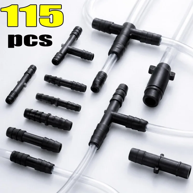 Multi-Size Vacuum Line Fittings Auto Vacuum Hose Connector Assortment Kit for Car Engine Vacuum Pipe Repair & Modification