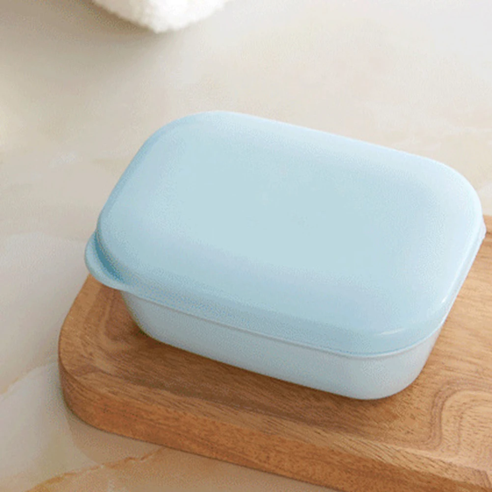 

Soap Box Japanese Style PP Dish Bathroom Container with Cover Outdoor Home Case Slotted Drainer
