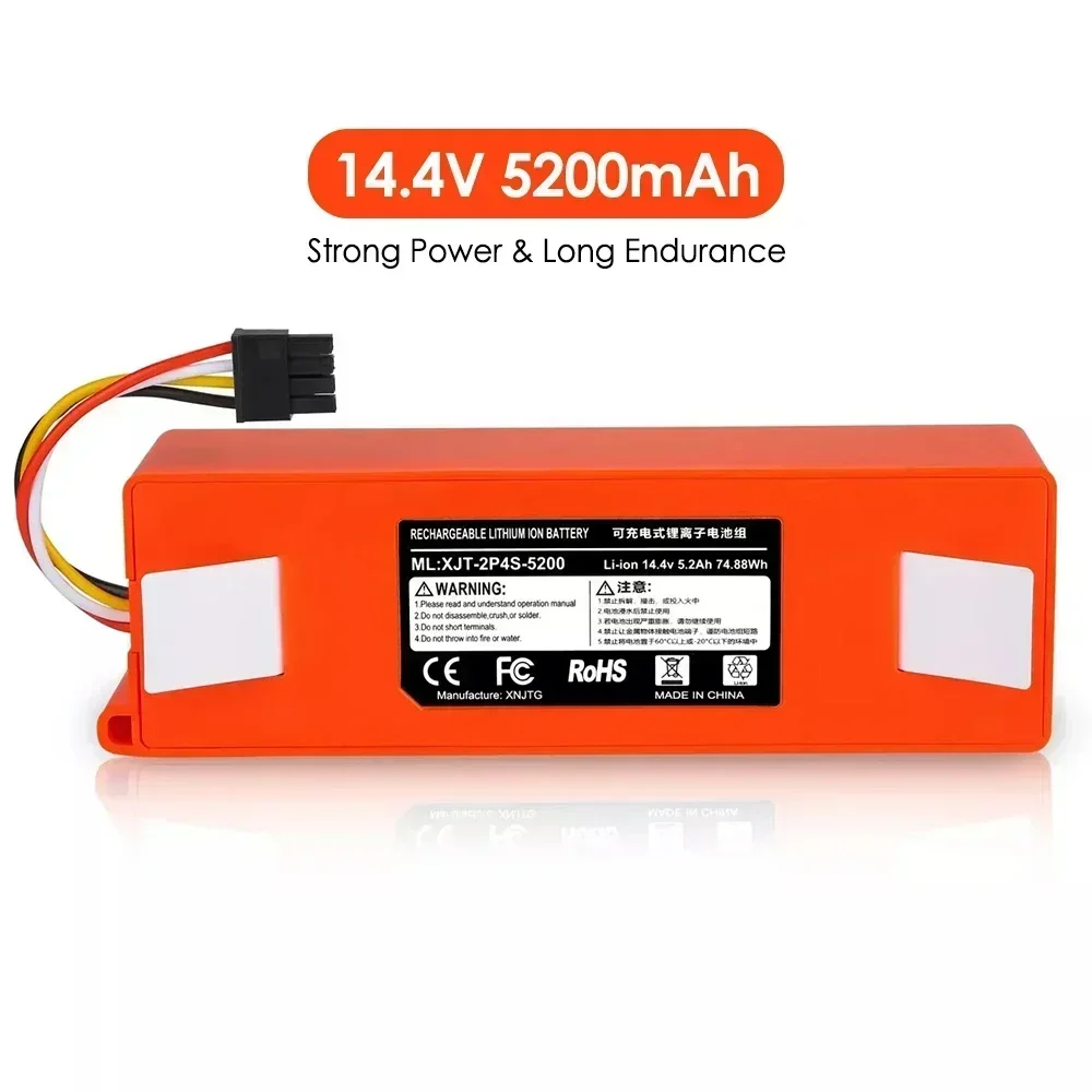 Original-Ersatzakku BRR-2P4S-5200D für XIAOMI 1S 1ST Roborock SDJQR01RR Fegen Wischen Roboter-Staubsauger 5200 mAh