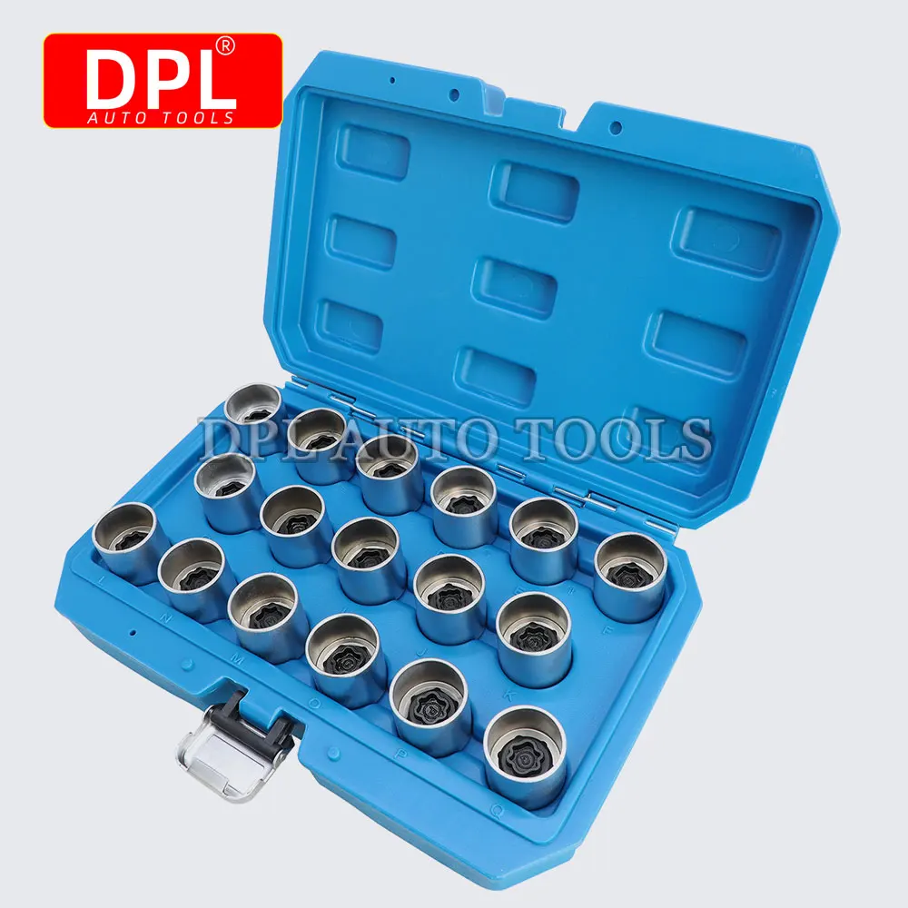 17pcs Wheel Nut Screws Socket Set Anti-theft Removal Tool for Land Rover Range Rover