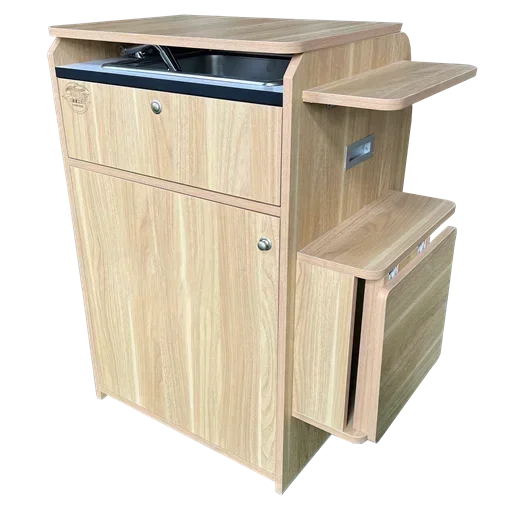 Durable and sturdy Mobile Portable Vanlife Box with Rectangular Stainless Steel RV Sink MINI KITCHEN