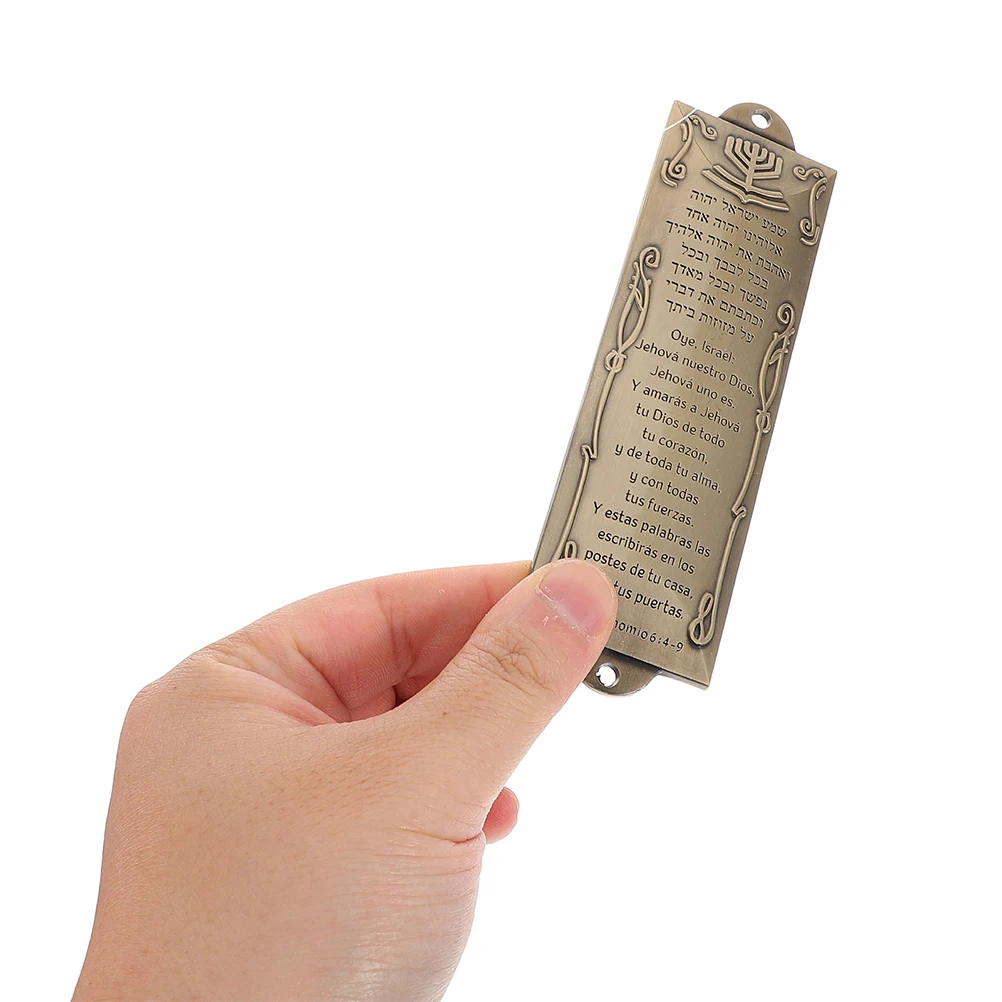 2 Piezas de Mezuzá con Pergamino para Puerta, Decoración Religiosa de Aleación, Arte Judaico Vintage para la Puerta Principal, Bendición del Hogar, Celebración Festiva