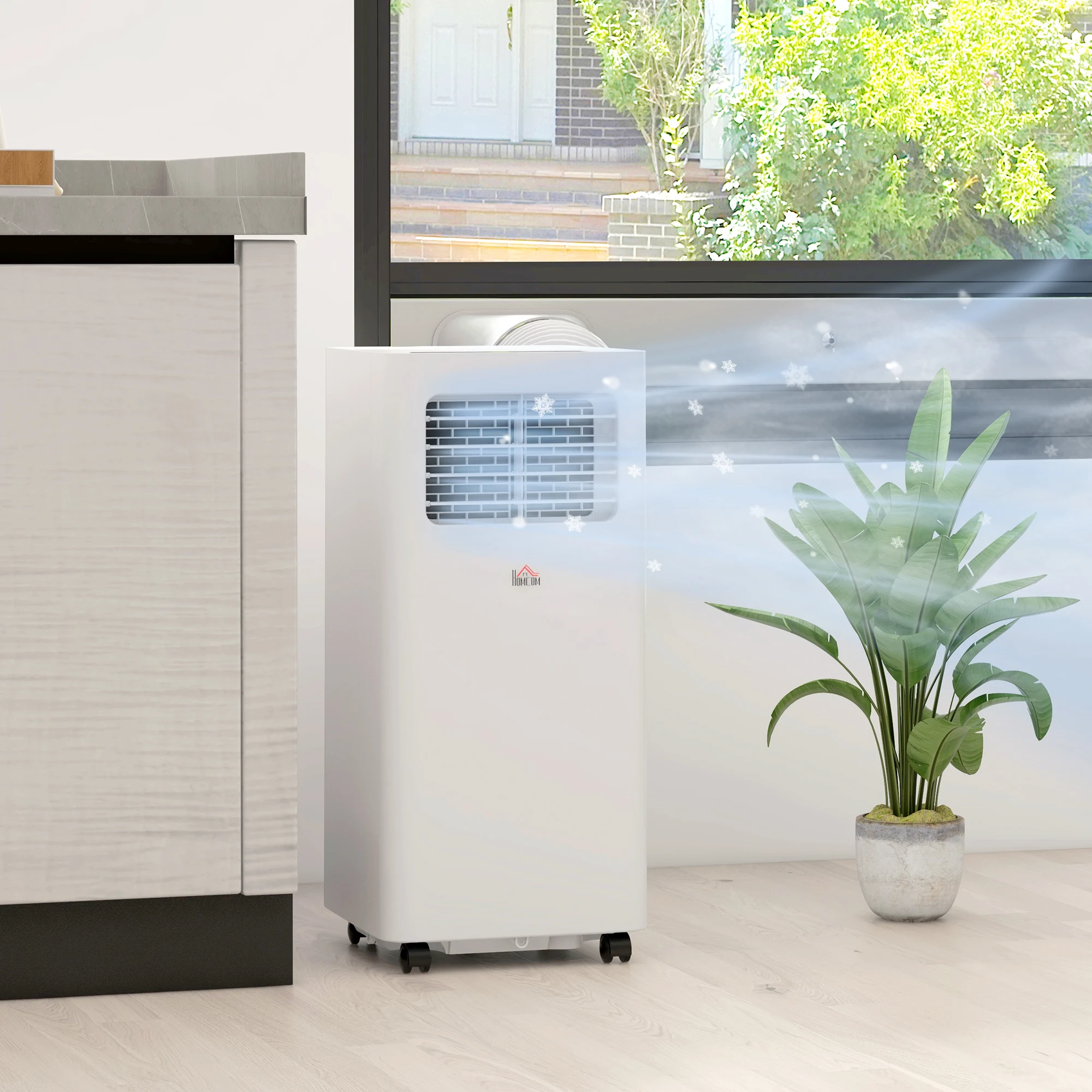 8000 BTU Mobile Air Conditioner, 345 Sq. Ft., AC Unit with Dehumidifier, Sleep, 24H Timer On/Off, Window Kit, White