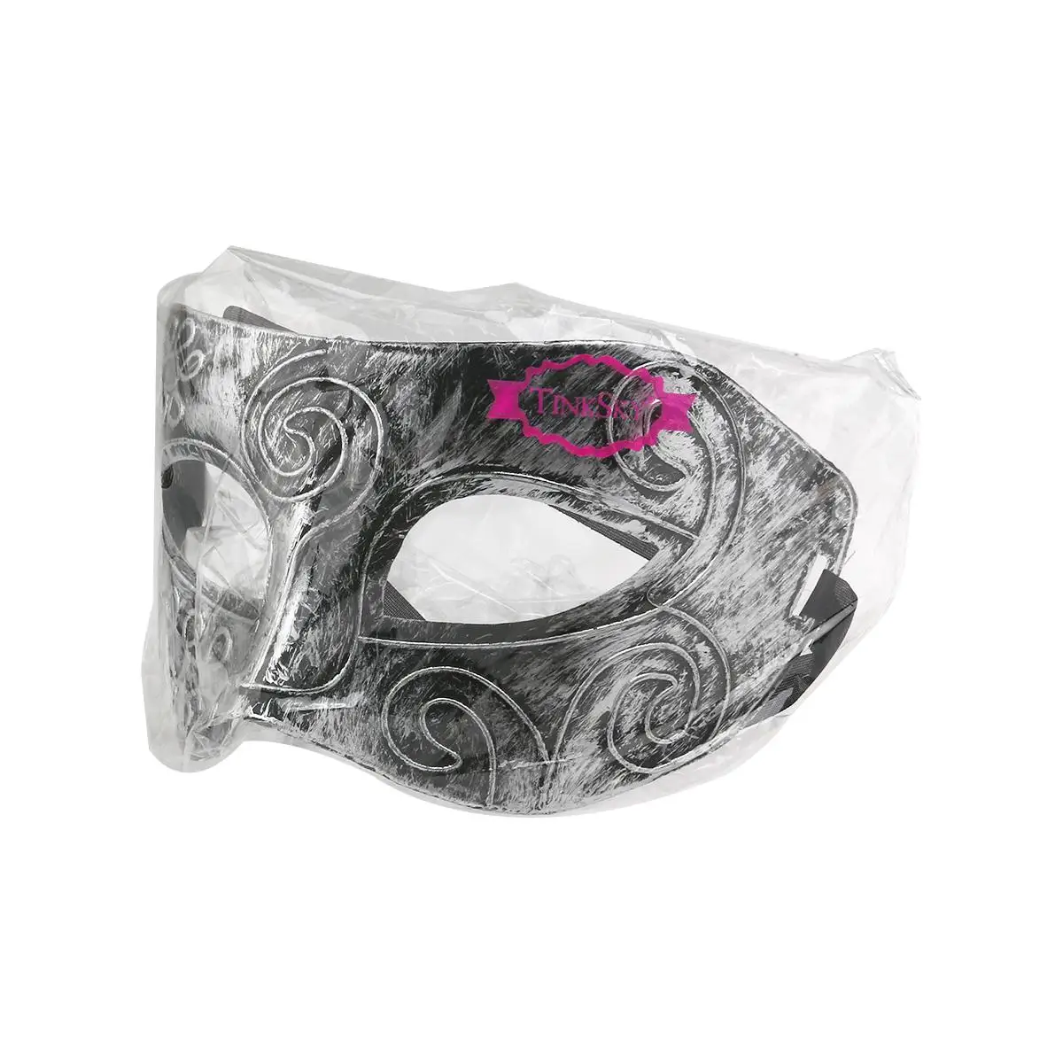 s Greek Fighter Masquerade Mask for Men Silver Greek Mask PVC 18x9cm Fancy Dress Halloween Party Accessories