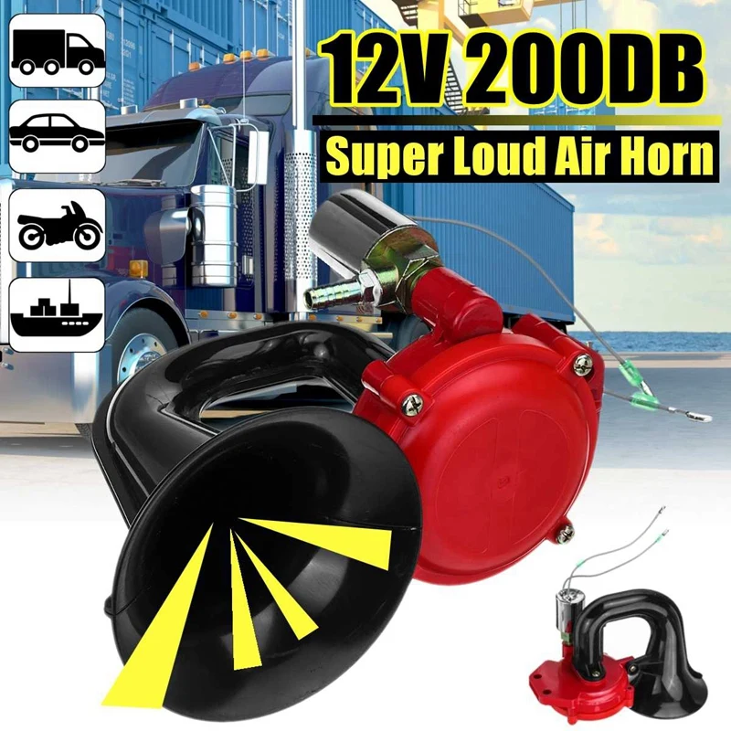 12V 200DB Car Electric Air Horn Loud Truck Trumpet Air Horn For Car Vehicle Trucks Motorcycle