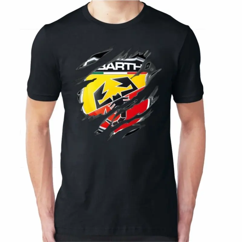 

High-end Luxury Men's and Women's Top T-shirt ABARTH Maglietta Logo Scorpione Maniche Corte Cotone T-shirt