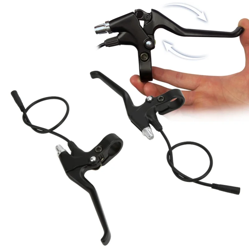 

1Pair Electric Bike Brake Lever Aluminum Alloy Bicycle Brake Handle With Waterproof Plug