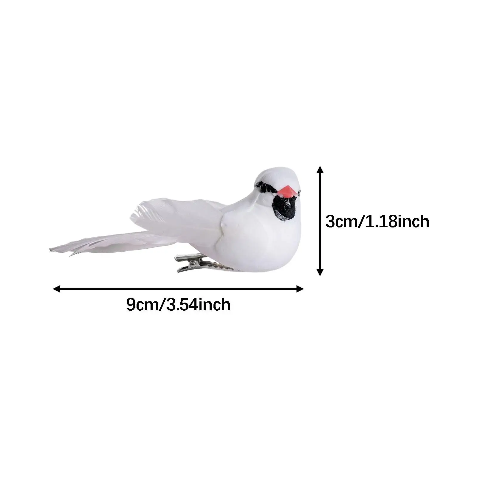 12x Artificial Birds Small Bird Figurines with Clip Lifelike Ornaments for Floral Arrangements Home Wreaths Wedding Branches