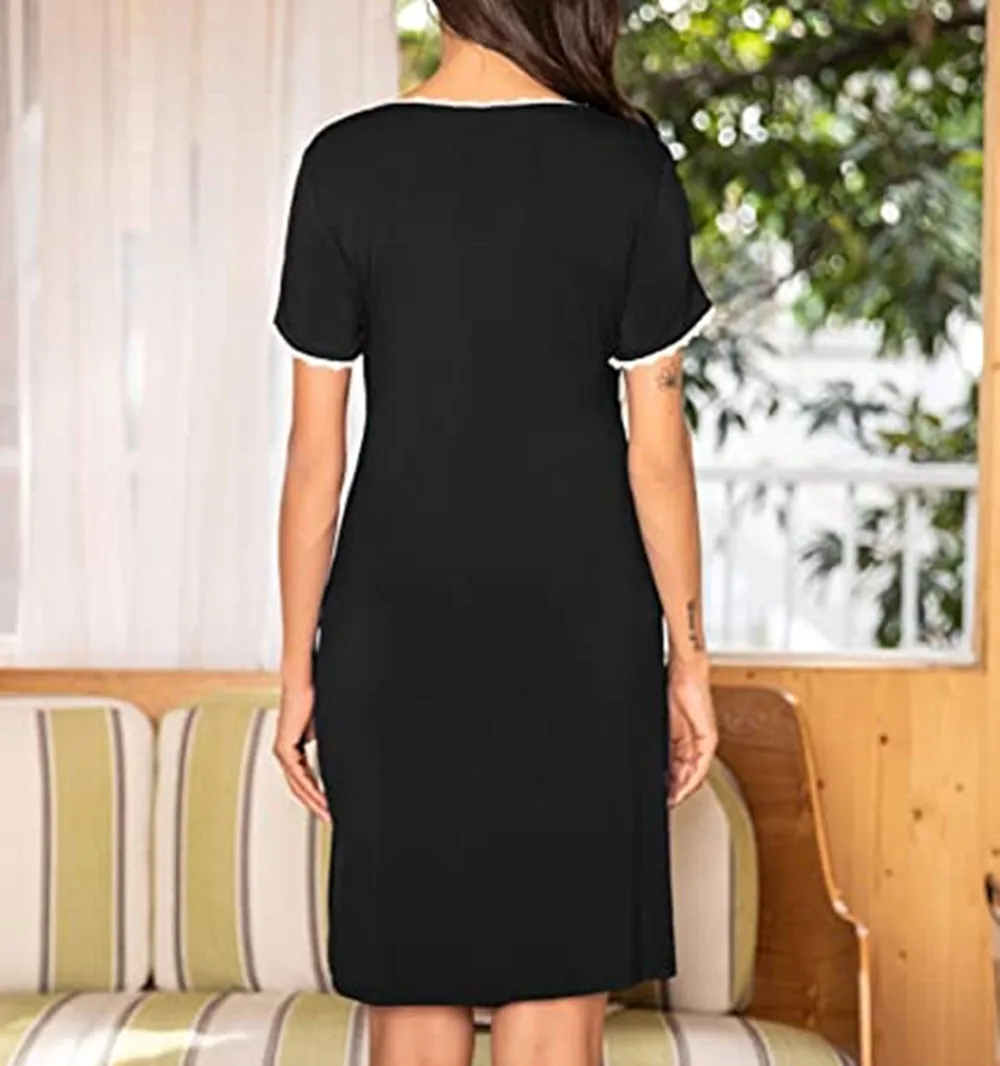 Maternity Sleepwear Women 3 in 1 Delivery/Labor/Nursing Nightgown Short Sleeve Pleated Breastfeeding Sleep Dress Ropa Mujer