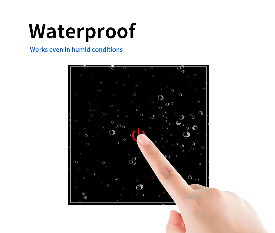 UBARO Eu Wand Touch Schalter Luxus Glas Panel Led-anzeige Power Licht Sensor Taste Live Draht Control Schalter 1/2/3 Gang – Detail 4