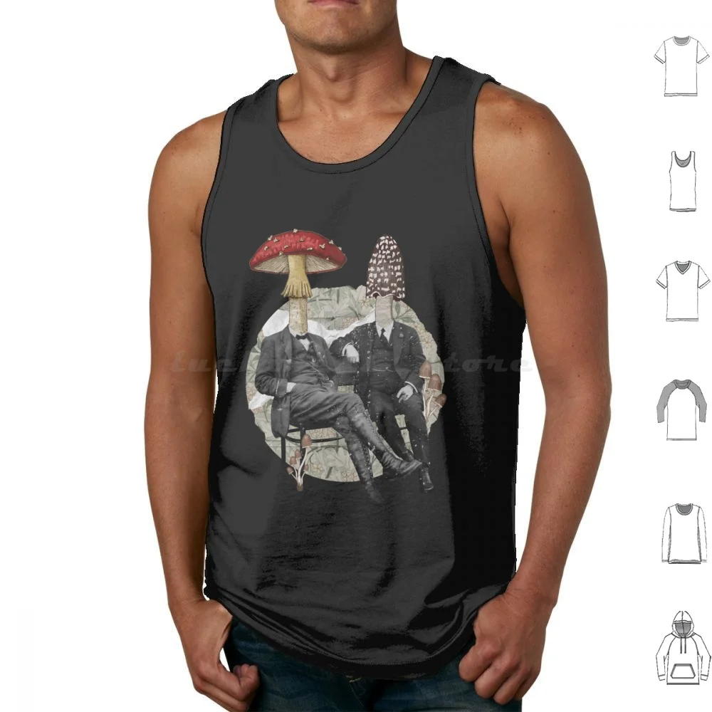 Fancy Art Vintage Mushroom Head People Tank Tops Print Cotton Fancy Vintage Mushroom Head People Fancy Art Vintage