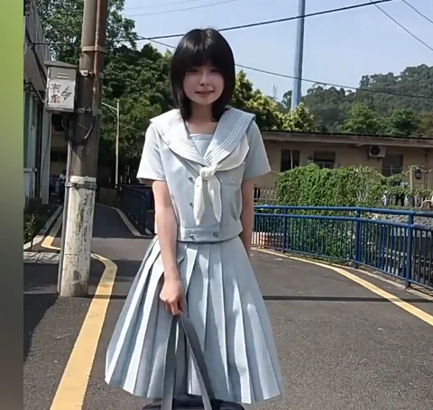 Summer New Versatile Age-reducing Jk Navy Collar Sets Fashion Short Sleeve Shirt Sweet Girls High Waist A-line Japanese Skirt