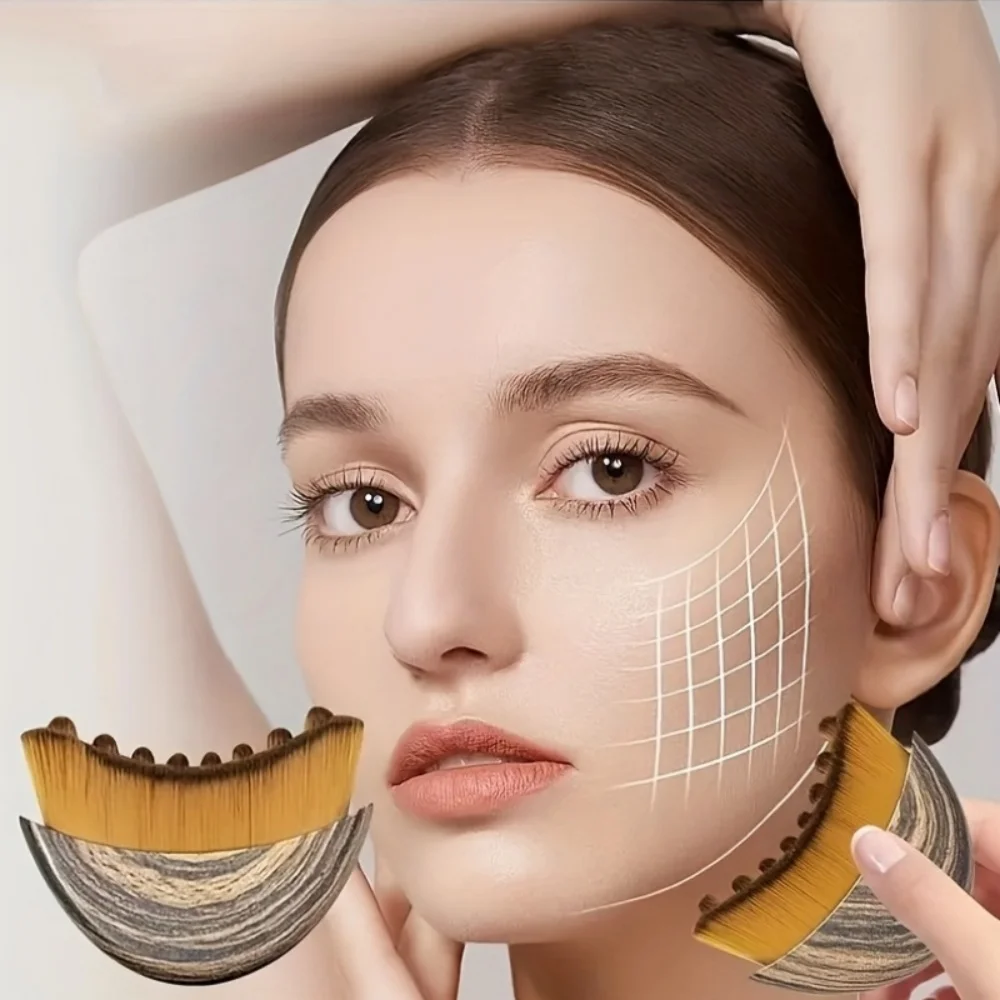 1 Portable Facial Contouring Care Brush, Facial Brush, Gua Sha Eye and Neck Care Brush, Makeup Brush