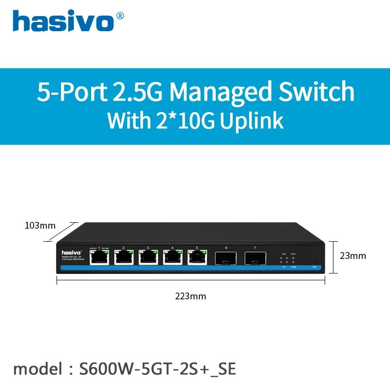 5 Port  Web Managed 2.5Gps PoE Or None PoE With 2*10G SFP+  Switch