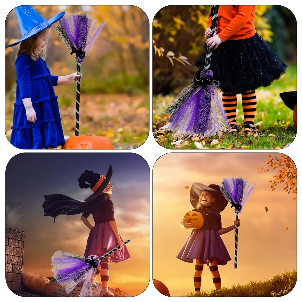 

1 set 1 Set Witch Broom Costume Accessories Halloween Party Hat Prop Stage Performance Cosplay Decor Wizard Caps Party Costume