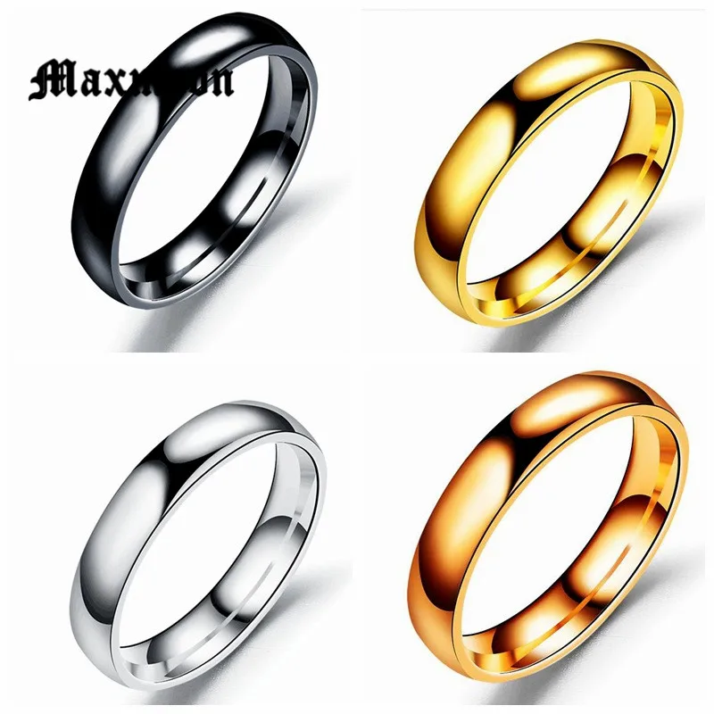 Maxmoon 2018 Fashion Charm Jewelry men Ring Titanium Black Rings For Women