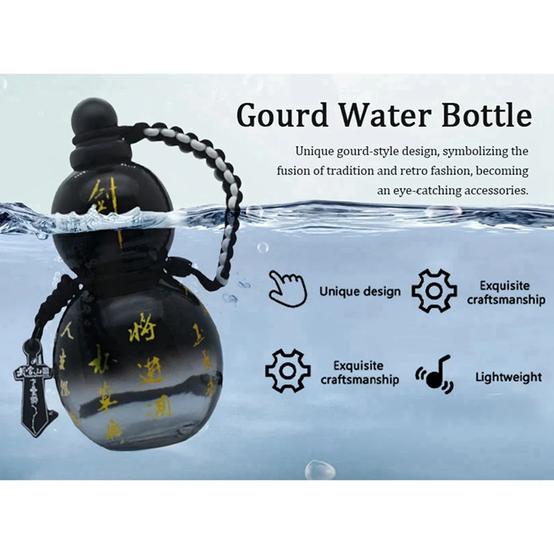 Top!-Chinese Retro-Inspired Gourd Style Water Bottle 800ML Gourd Water Bottle Gourd Sports Water Bottle