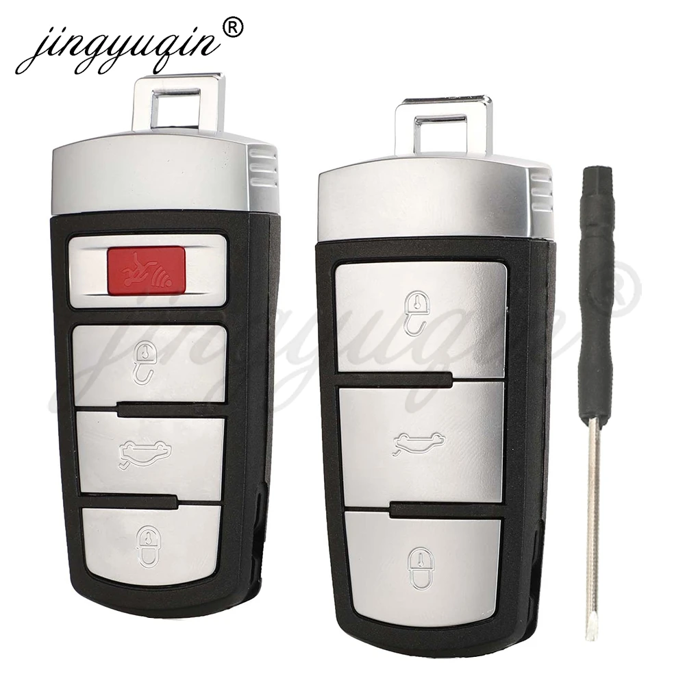 jingyuqin 3/4 Buttons Car Remote Key Shell For VW Volkswagen Passat B6 B7 3C Magotan CC 2006-2014 Replacement Key Housing Case