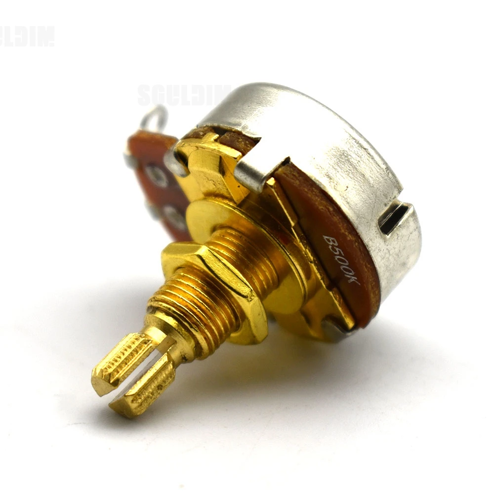 8Pcs 18MM Long Split Shaft Potentiometer 250K/500K Pot for Electric Guitar and Bass Tone Volume Parts