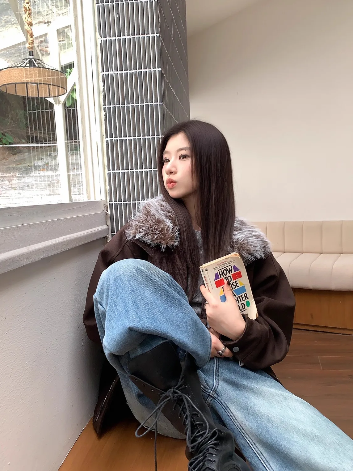 

Женское пальто Joeyoo с меховым воротником, утепленное, свободного кроя, в стиле ретро, из хлопка, для осени и зимы