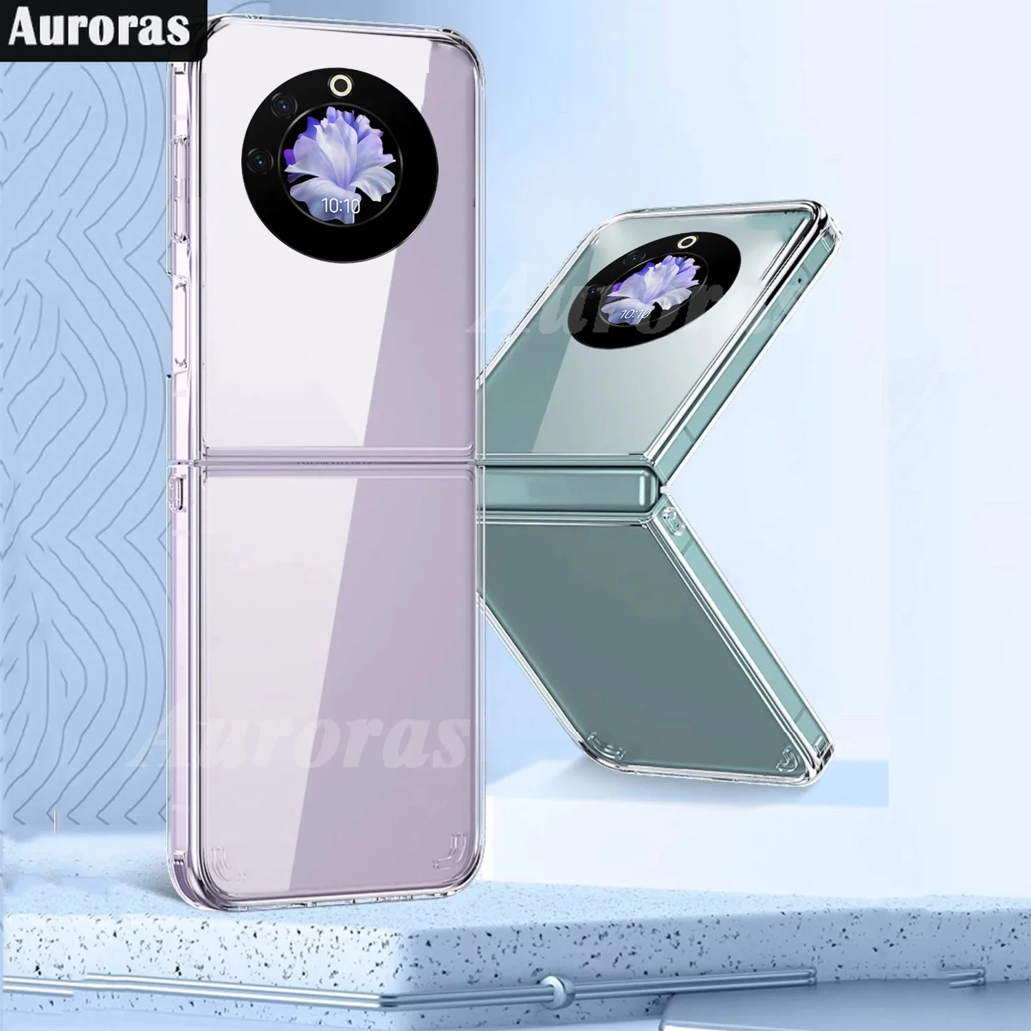 

Auroras For Tecno Phantom V Flip 5G Case Transparent Bare Machine Hard Shell For Tecno Phantom VFlip Screen lntegrated Cover