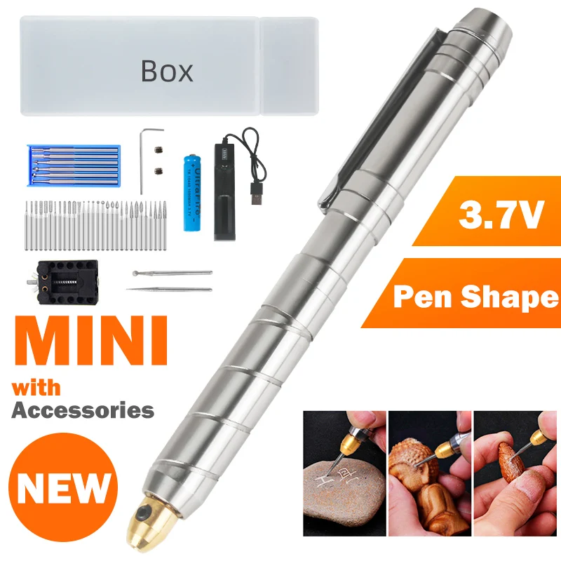 3.7V Mini Rechargeable Cordless Drill Battery Engraver Micro Rotary Tool Wireless Charging Drill Engraving Pen Electric