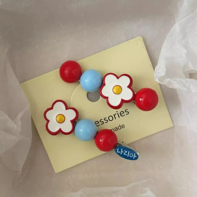 روك شوجر الزعرور زهرة مقاطع الشعر الكورية لطيف الفاكهة دبابيس الشعر كريم الحلو الاتجاه مشبك شعر للفتيات الاطفال الإكسسوارات