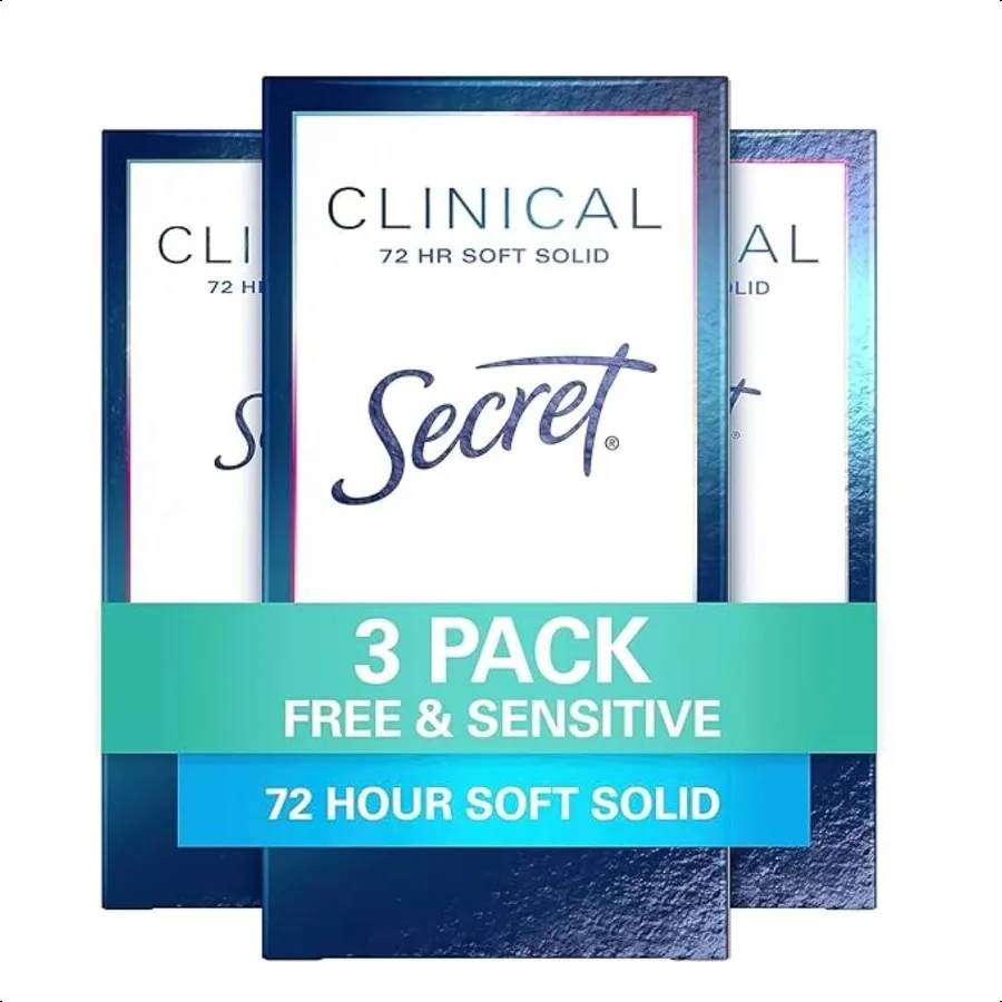 Secret Clinical gth Antiperspirant Deodorant for Women Free Sensitive 3X Str Protection 72hr Sweat Odor Protection PH Balancing