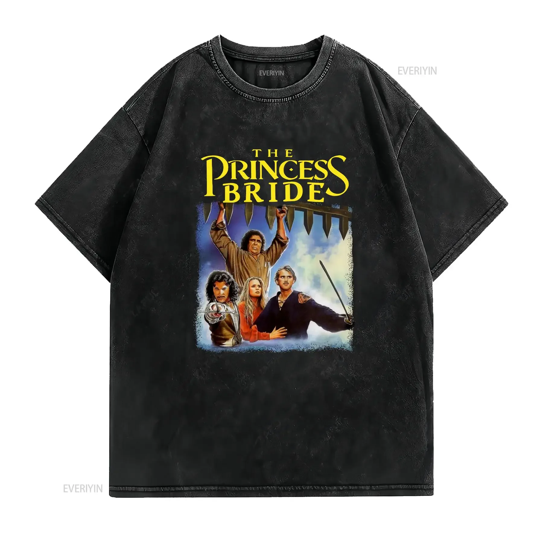 The Princess Bride T Shirt 80's Retro Movie Storybook Love  vintage Washed streetwear Casual Unisex Top For Everyday Wear