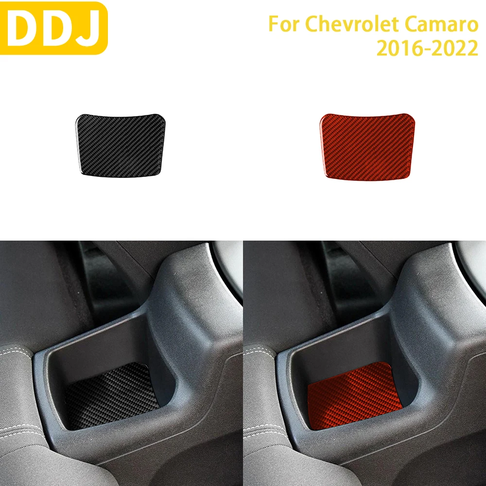 

For Chevrolet Camaro 2016 2017 2018 2019 2020 2021 2022 Accessories Car Interior Carbon Fiber Rear Seat Storage Box Trim Sticker