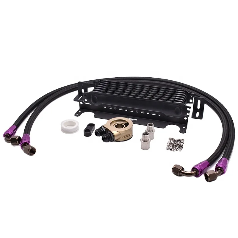 

SK CUSTOM Universal 7 Rows Oil Cooler Kit Black AN10 Aluminum Oil Cooler Radiator Kit