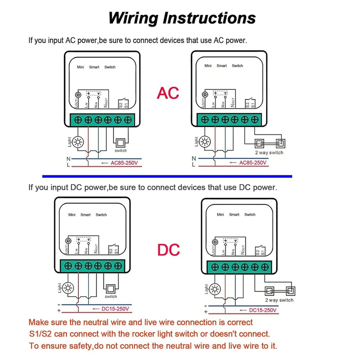 

HOT 4PCS WiFi Smart Switch Light Switch, APP Remote Control, Voice Control, DIY Mode, Timer Function, LAN Control, 2 Way 16A