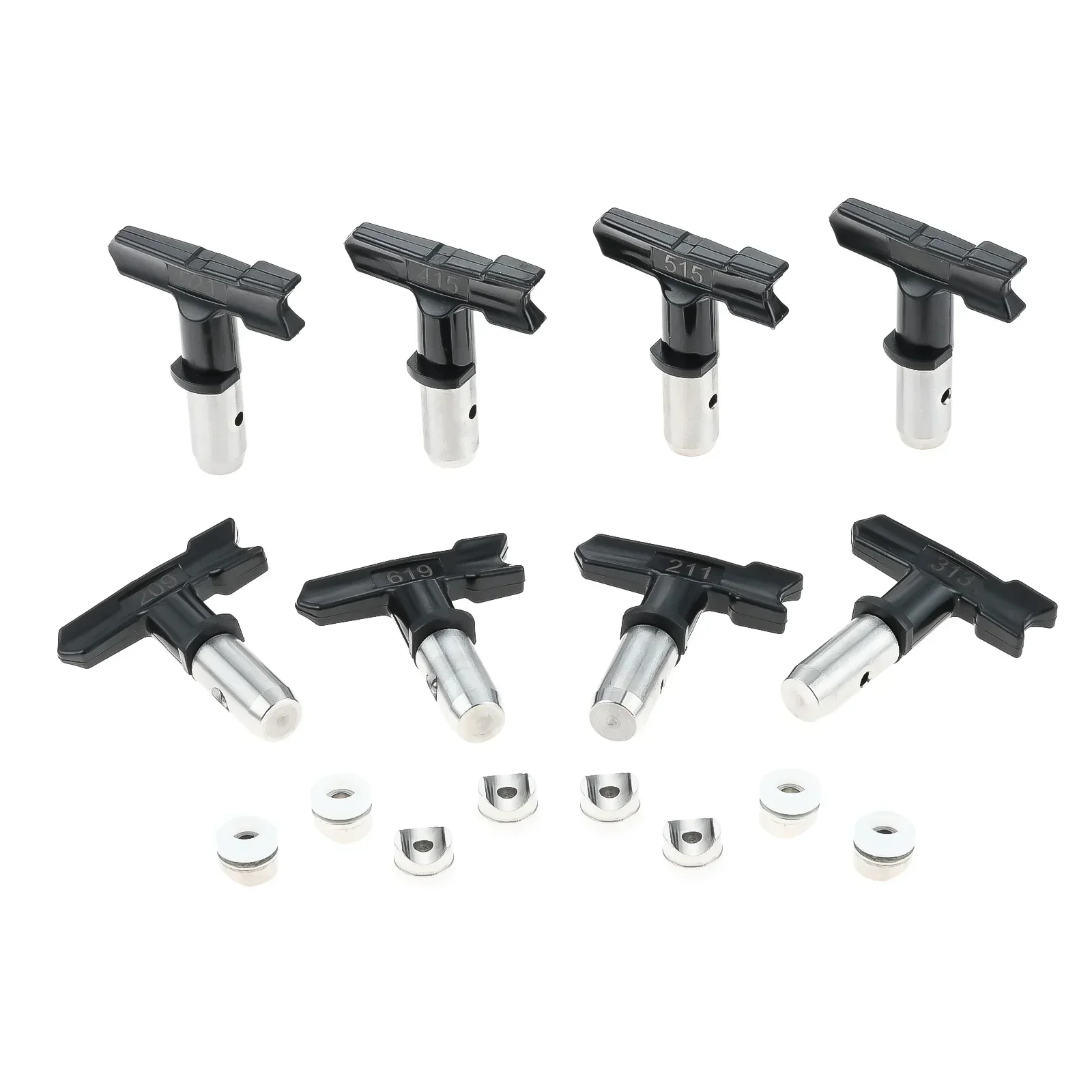 8Pcs Reversible Spray Tip Airless Paint Sprayer Nozzles Tips 209/211/313/415/ 515/521/619/623 for Airless Spraying Machine Parts