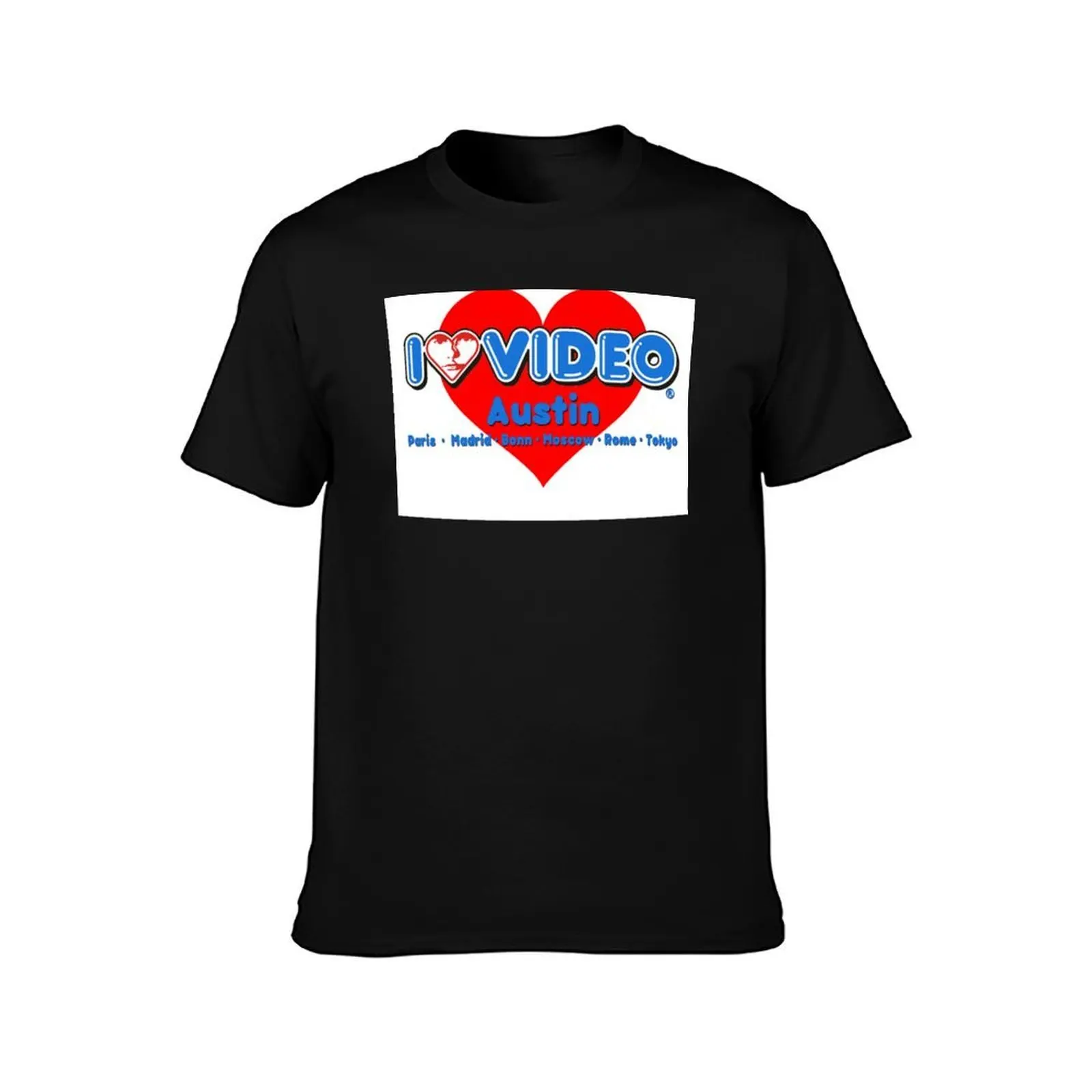 Vintage I Luv Video T-Shirt, Summer Casual Cotton Tee, Oversized Streetwear Tops, Vintage Graphic Print, Loose Fit Short Sleeve