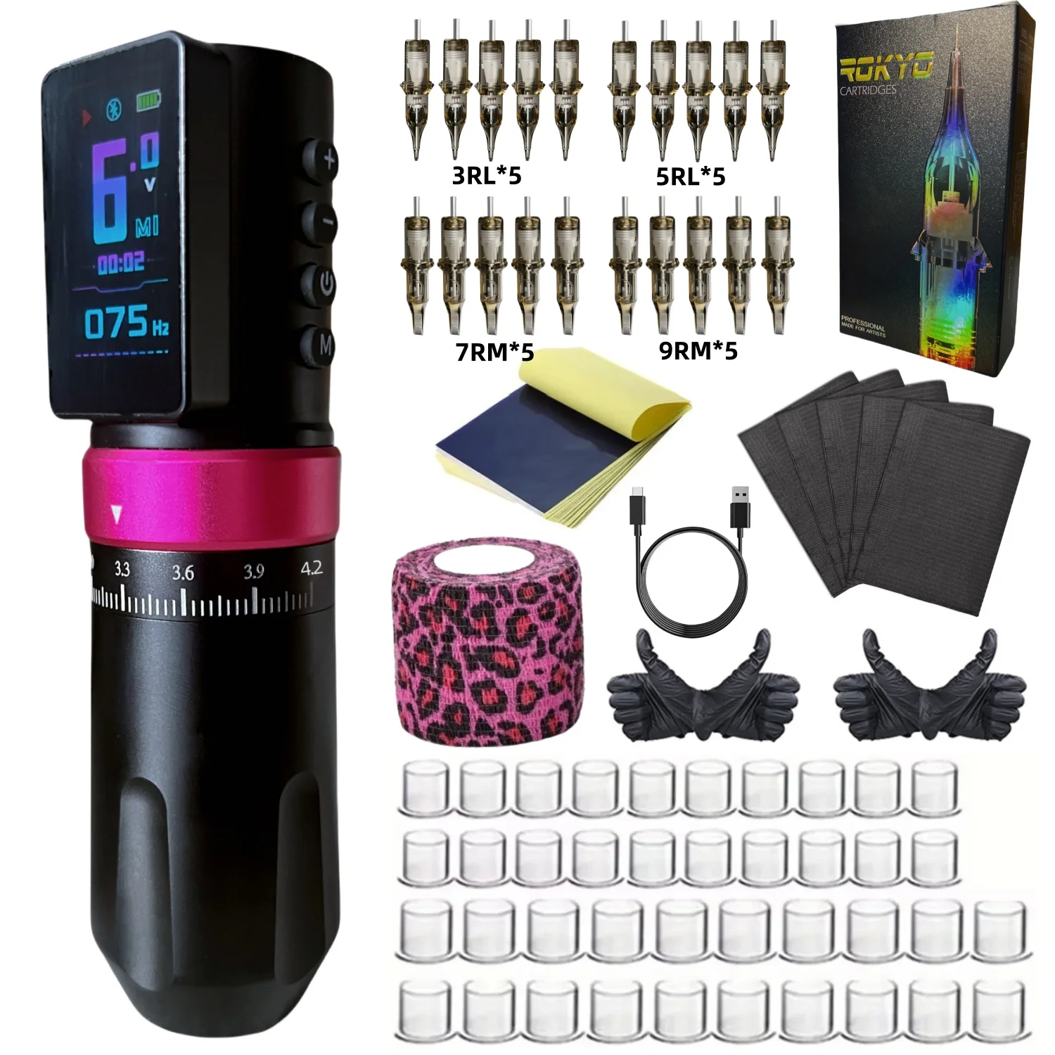 CAVARUND TANG  Tattoo Kit Tattoo Machine New Cool Tattoo Pen Kit For Permanent Makeup Tattoo Machine Kit Wireless Tattoo Gun Kit