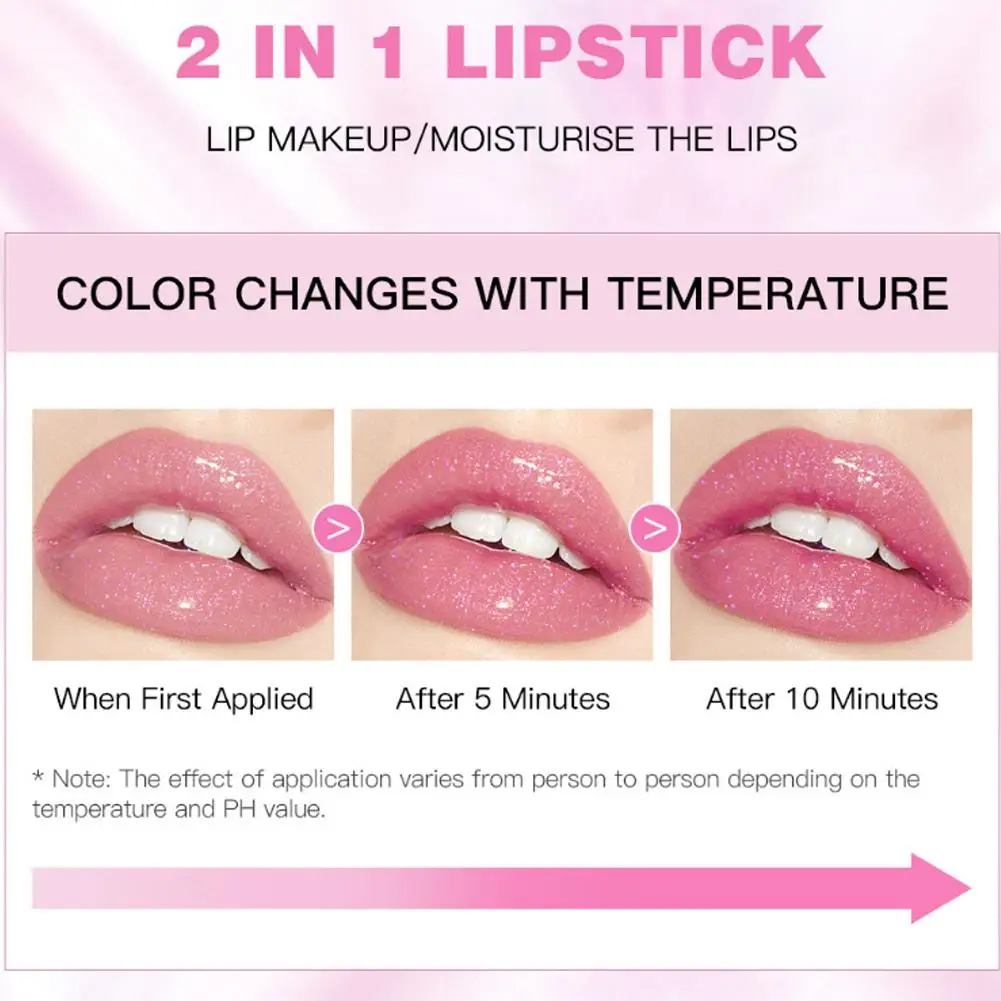 Moisturizing Jelly Glitter Colored Lip Balm Temperature Color Changing Magic Lipstick Shiny Mirror Diamond Lip Gloss Waterproof