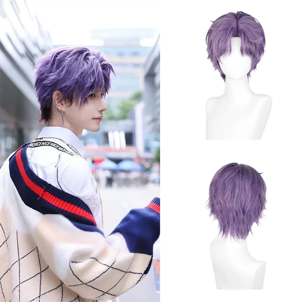 أنيمي لعبة الحب والمساحة العميقة Xavier رافاييل سيلوس تأثيري الشعر الاصطناعية 10 بوصة الشعر القصير هالوين كرنفال شعر مستعار طبيعي