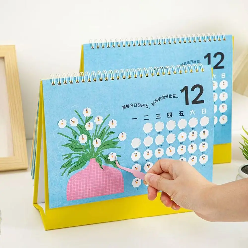 

Kawaii 2026 Calendar Simple Desktop Decoration 365 Days Planner Sheet To Relieve Stress Schedule Organizer Desk Accessories