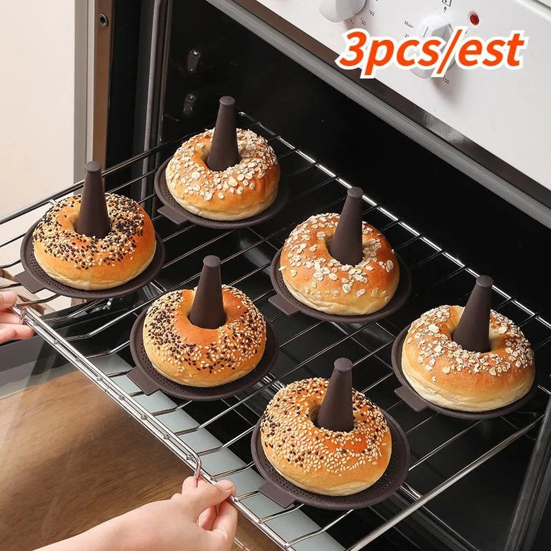 

3Pcs/Set Baking Tool Bread Donut Silicone Mold Baking Cake Mousse Pudding Mold