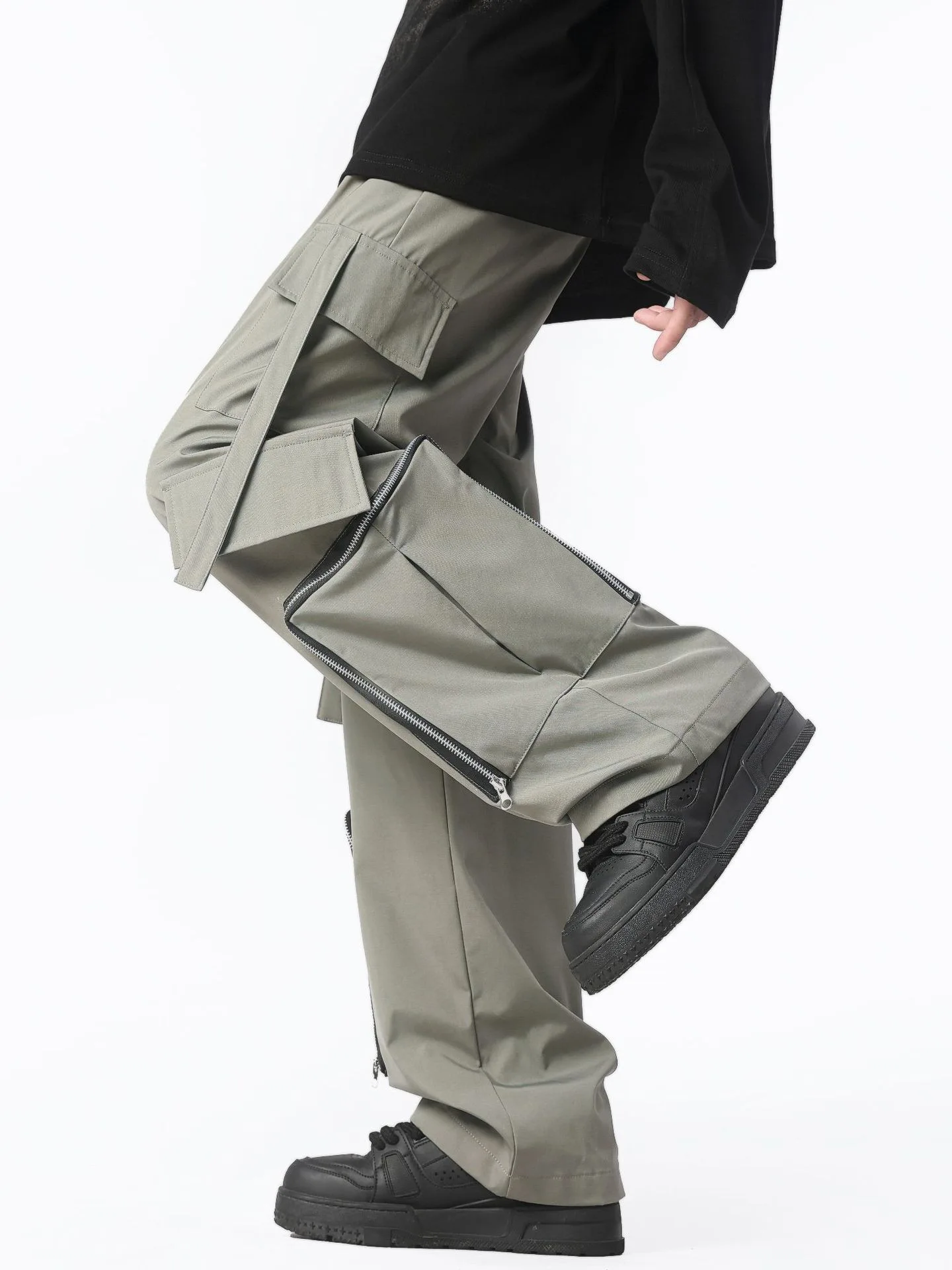 American Triple Defense Functional Wind Work Pants Men's Design Sense Simple Pocket Straight Casual Punch Pants Soft Breathable